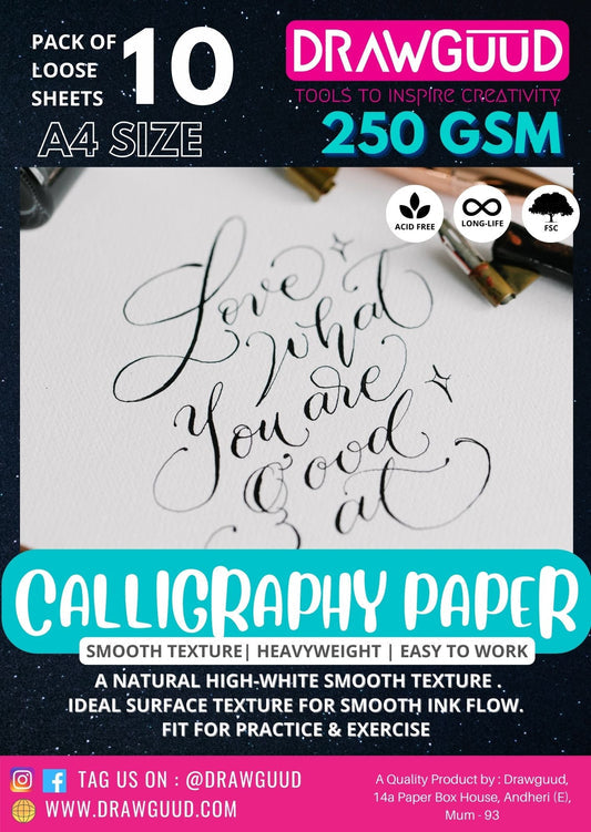 250 GSM CALLIGRAPHY PAPER  A4 Sheets=10[120x1]