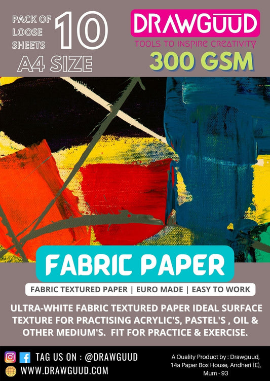 200 GSM FABRIC TEXTTURE PAPER MIXED MEDIA A4 Sheets10[200x1]