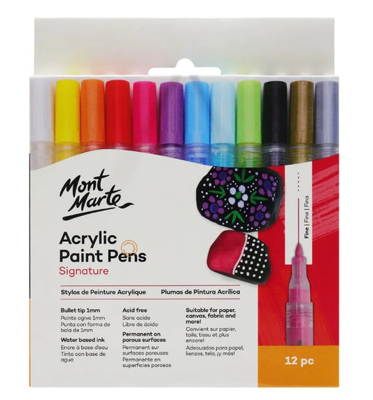 MM Acrylic Paint Pens Fine Tip 12pc