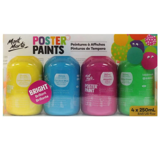 MM Poster Paint 250ml 4pc - Bright