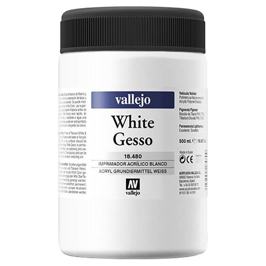 VALLEJO ACRYLIC ARTIST WHITE GESSO 480-500 ML.